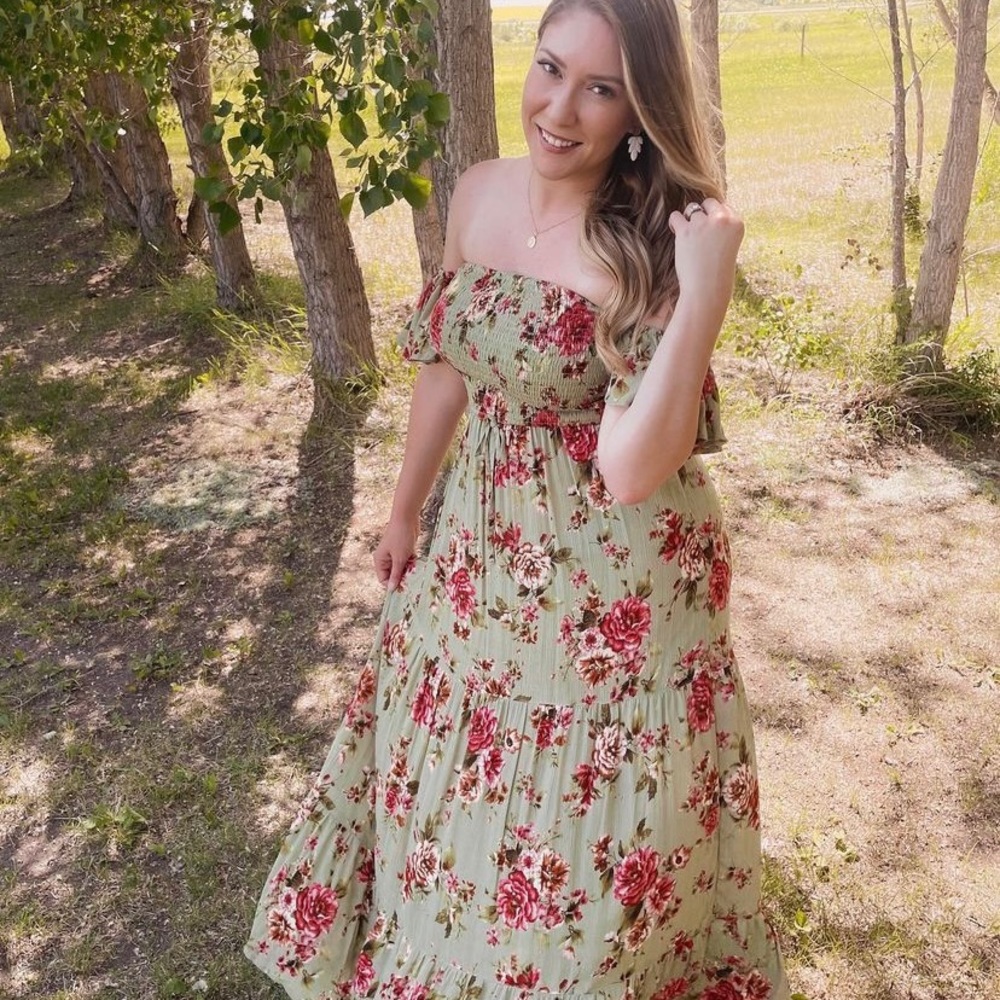 BOG Collective Green Floral maxi